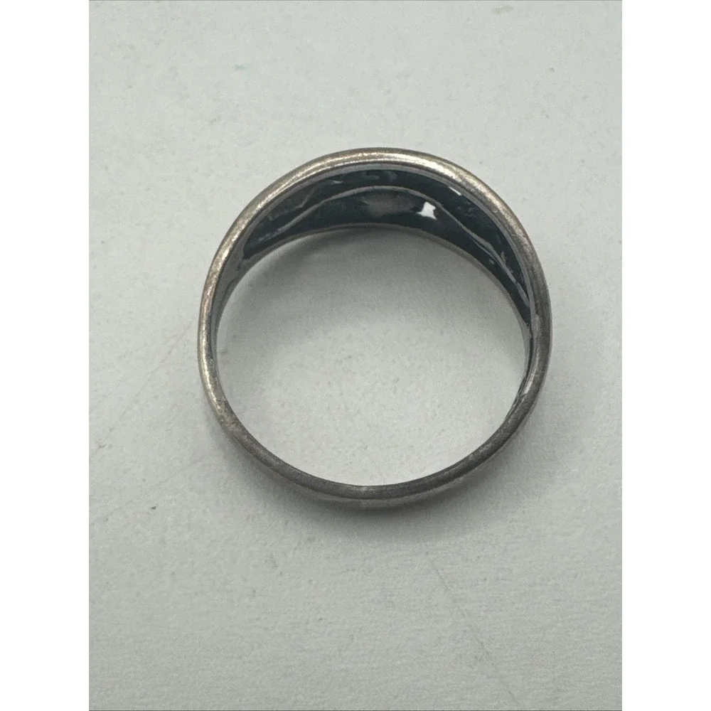925 Sterling Silver Vintage Etched Floral Filigree Band Ring Size‎ 7 Weighs 2.4g